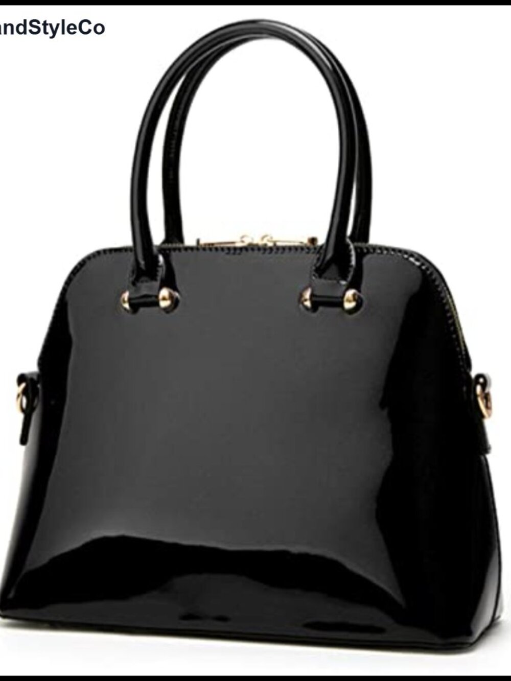Glossy Patent PU Satchel Tote Top-handle Crossbody Shoulder Bag